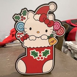 Wooden stand up or hang on wall hello kitty Christmas decor